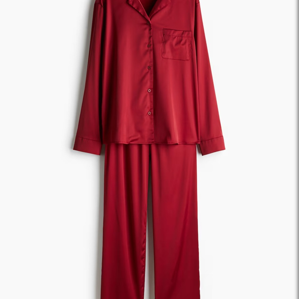 H&M Dark Red Satin Pajama Set - Sold out Online!